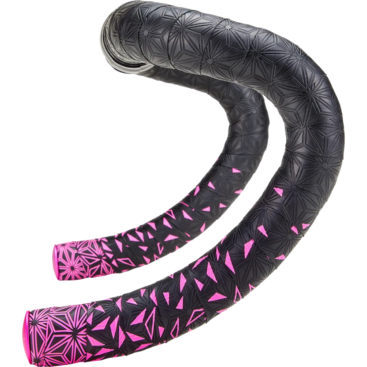 Supacaz Super Sticky Kush Handlebar Tape / Star Fade / Neon Pink + Pink Plugs
